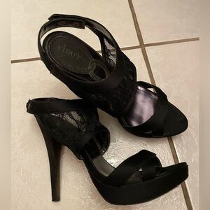 Women’s high heels with mesh detail at top